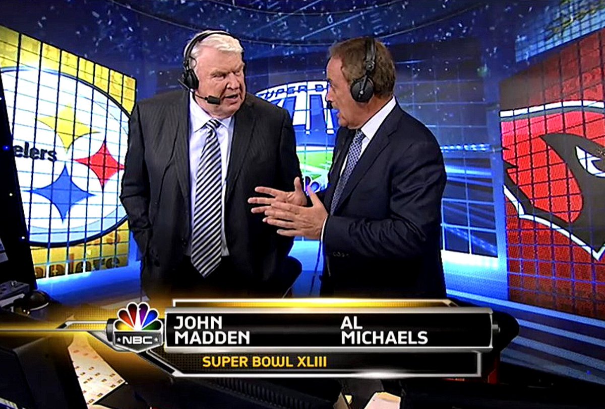 KevG163's tweet photo. Super Bowl XLIII, the final NFL broadcast for the legend...

John Earl Madden🕯️

February 1, 2009 https://t.co/Xt92bxwP44
