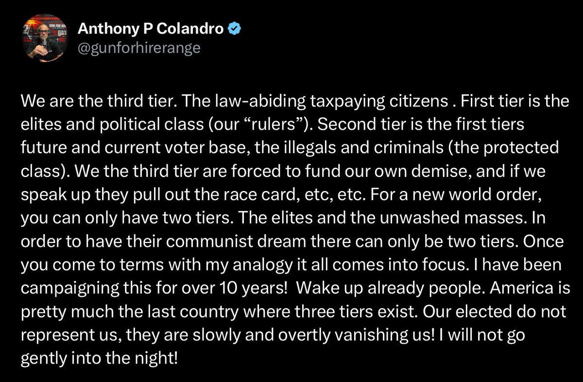 gunforhirerange's tweet photo. That’s because the 20% that do trust the government are the government and the 1st tier. Notice there are no 3rd tier citizens representing his echo chamber panel! https://t.co/MEnUBFsTqo