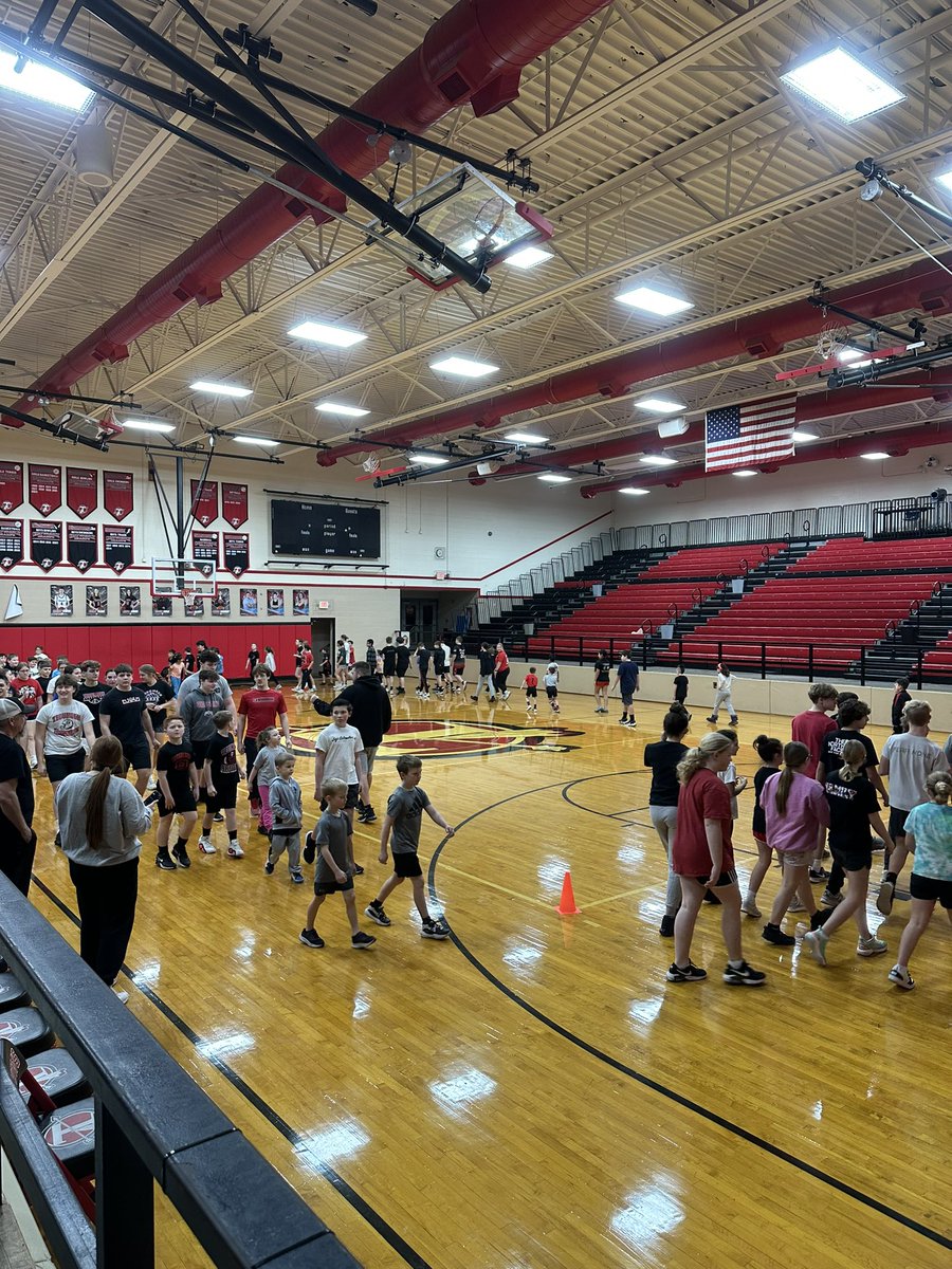 TecumsehStrong's tweet photo. Our first Breakfast Club of the year was a huge success!! We had 97 kids in the gym this morning!! 
Thank you to all of our coaches who helped run the stations and a big thank you to all of the parents who donated food, helped make breakfast, and serve it! We appreciate you all! https://t.co/RQVMZNqh3z