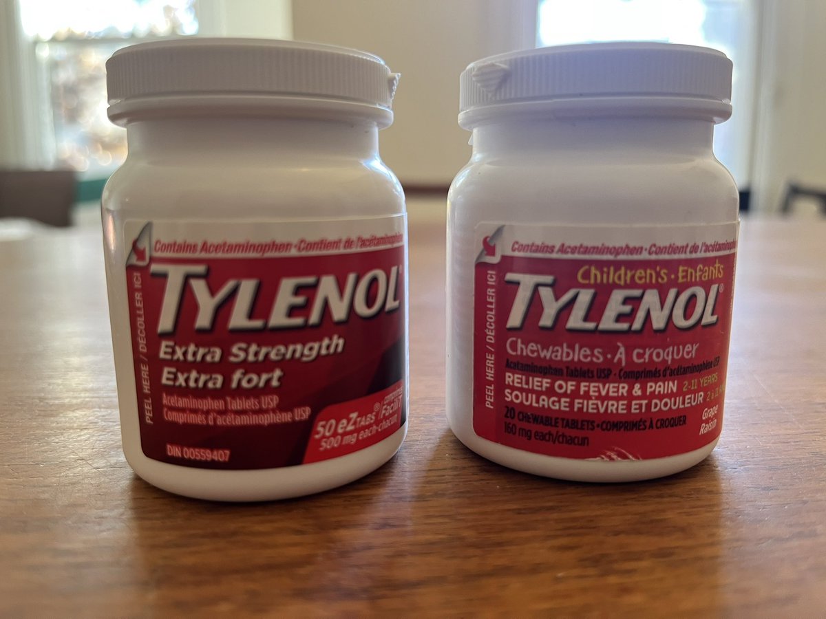One of these identical  <a href="/tylenol/">TYLENOL®</a> bottles has 500mg tablets and one has 160mg tablets, how is this safe? I have written “not for kids” on the lid of the extra strength - but hope the packaging could be improved for safety