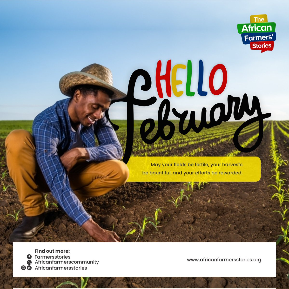 FarmersStories's tweet photo. Success, like harvest, requires patience and dedication. 

We wish YOU a prosperous FEBRUARY!

#NewMonth #February2025 https://t.co/BAjsSv5D6i