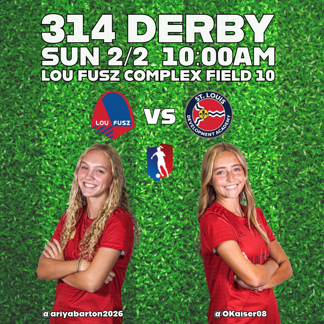 Lou Fusz 2008 GA (@loufusz2008ga) on Twitter photo The snow has melted just in time for <a href="/GAcademyLeague/">Girls Academy</a> Derby Day in STL tomorrow!
🗓️Sunday Feb 2nd
📍Lou Fusz Soccer Complex Field 10
⏰ 10:00am The snow has melted just in time for <a href="/GAcademyLeague/">Girls Academy</a> Derby Day in STL tomorrow!
🗓️Sunday Feb 2nd
📍Lou Fusz Soccer Complex Field 10
⏰ 10:00am