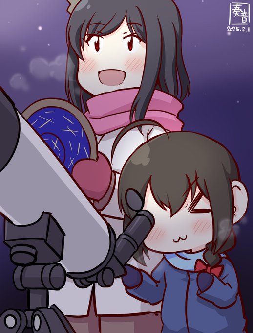 「冬はやっぱりきれいに見えるわね」「おほしさま!」「見たい星座があったら言ってね、星座盤で調べるから」「ぎょうざ!」「おなか空いたの?しぐれ…」#ママ城とちびしぐ 