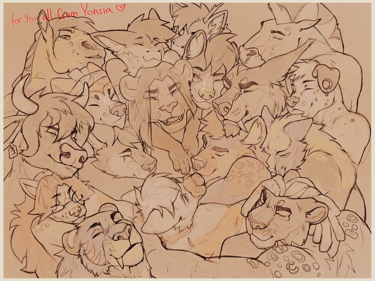 Dears! Finally after appealing FurAffinity lifted ban
I’m VERY thankful for everyone who supported me these times, honestly I’d paint every my follower in this sketch. This is an ultimate team, love you! I’m so happy that justice has prevailed. Let’s do art after 122 days of ban