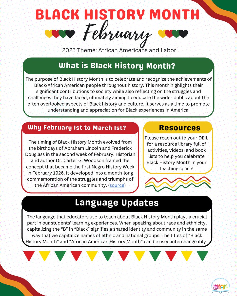 Happy Black History Month! Please reach out to your schools DEIL for educator resources.