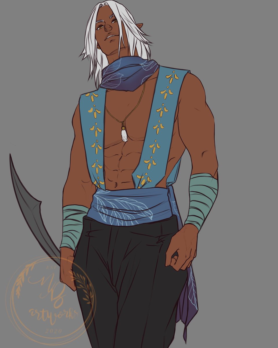 smuttymanjensen's tweet photo. My baby Callon! I need to draw him more. Put him in a pretty outfit and wanted to show off his muscles 😈

#oc #ocart https://t.co/nhratfbgSu