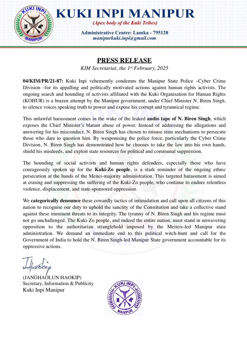 PRESS RELEASE
KIM Secretariat, the 1st February, 2025