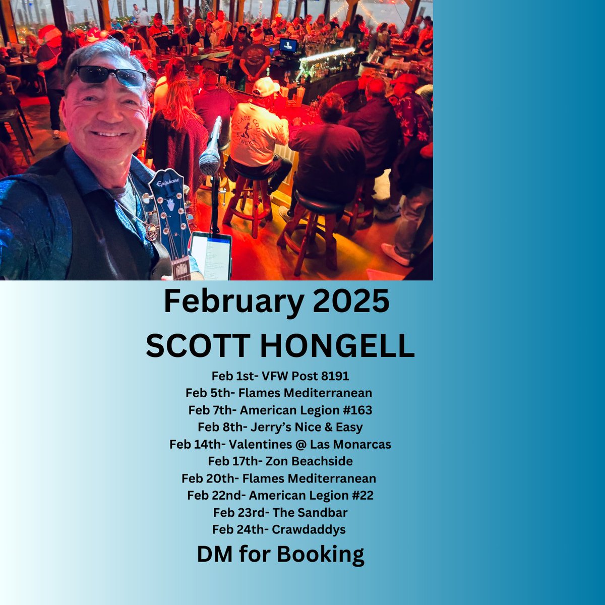 SHongell's tweet image. Happy Saturday!! These are my February dates!!! If you have a venue or function and want some great music message me or email hongell@hotmail.com