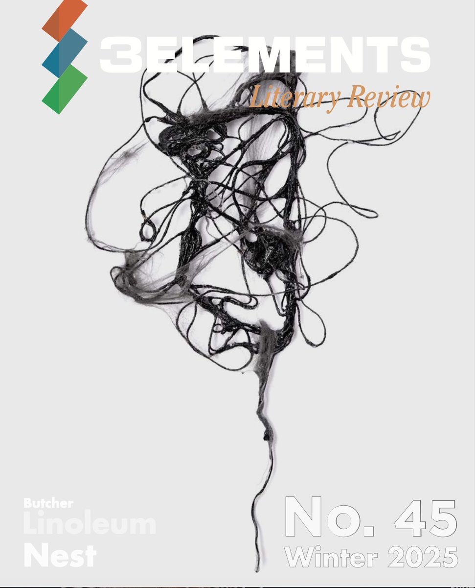 Issue 45 is officially live, with cover art by <a href="/joyrayart/">Joy Ray</a>! The elements were BUTCHER, LINOLEUM, and NEST. Take a look at how our wonderful contributors incorporated these words and concepts into their work.
3elementsreview.com/journal-issues…