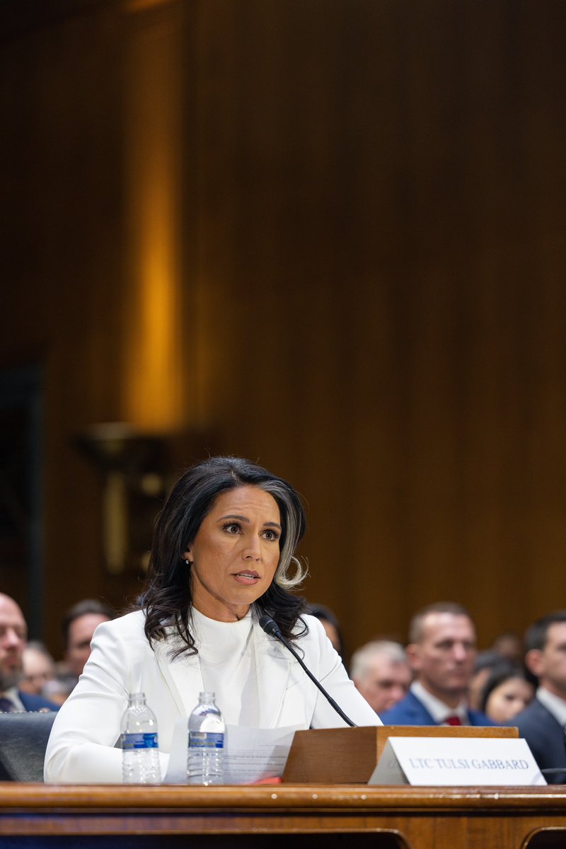 Dakota_Meyer's tweet photo. TRUTH

Last week, I had one of the greatest honors of my life—sitting behind someone whose name, to me, is synonymous with truth. Tulsi Gabbard.

It’s incredible to see her selected for a position that so badly needs real leadership. As hard as it was to sit back and watch people we are supposed to trust knowingly and contextually attempt to attack her, here’s what I personally know:

Tulsi is truth.
She is a leader.
She is a free thinker.
And most importantly, she is unwavering in her loyalty to the Constitution and the people of the United States—not to a party, a person, or a title.

Every time I’ve called her, she’s answered. And every time I’ve gotten off the phone with her, I’ve left a better person. Her wisdom and leadership are truly second to none.

I look forward to seeing her confirmed and bringing this agency back to what it desperately needs—Truth.

#Leadership #Truth #TulsiGabbard #Service #Constitution