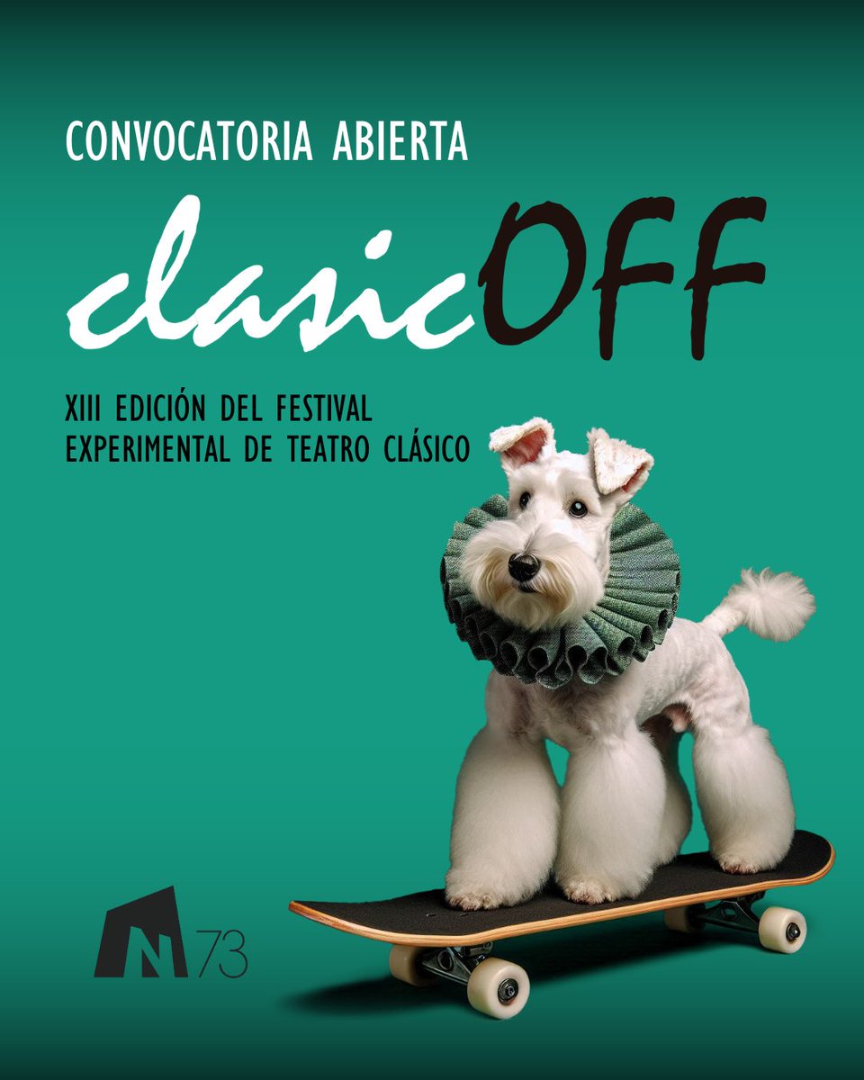 nave_73's tweet photo. 🎭 ¡Vuelve #clasicOFF! 🎭 Abrimos convocatoria para la XIII edición del Festival Experimental de Teatro Clásico. Si tu creación reinterpreta el #SigloDeOro con lenguajes contemporáneos, ¡queremos verla! 📩
📅 Hasta el 06/04
🔗 Consulta las bases: https://t.co/IFzX1zDRNr https://t.co/1tDczi4BbF