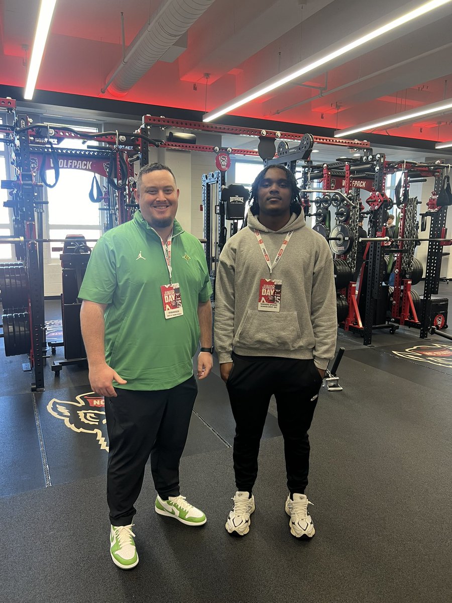 2026 DE/OLB <a href="/Terandethegoat/">Terande Spencer</a> visiting <a href="/PackFootball/">NC State Football</a> today with <a href="/CoachMercer17/">Ryan Mercer</a>