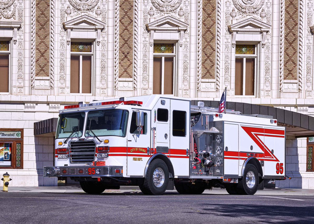 KMEFire's tweet photo. Our #truckofthemonth for February is this KME Custom Top Mount Pumper for the Yakima Fire Department! Learn more about these pumpers here https://t.co/ErBAAolXdn Buy a calendar here https://t.co/zLXBkhkvOL #KMEfire #firetruck #firefighter #yakimawa https://t.co/yBMG71tlTf