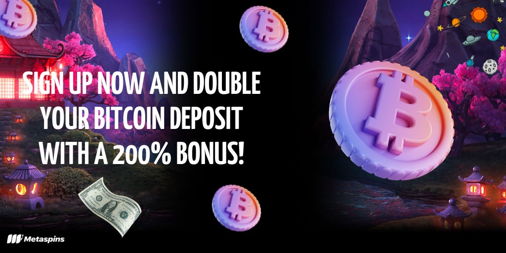 Betting2bitcoin's tweet photo. 💥 Sign up now and double your Bitcoin deposit with a 200% bonus!
🎰 Metaspins offers top crypto slots and huge payouts!
💰 Win big, withdraw instantly – no limits, no fees!
⚜️ Join now: https://t.co/2ANlCT29UW
#AltcoinGambling #CryptoGame #CryptoTournaments https://t.co/2c3Fddi5es