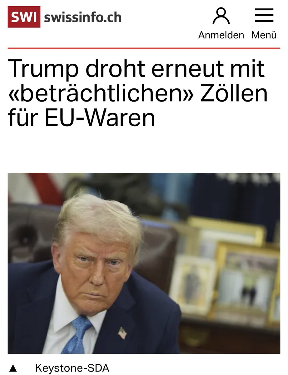 MBattiger's tweet photo. Ach wären wir doch nur ein Teil der EU…
#Rahmenvertrag #RA20 #InstA #InstitutionellesAbkommen #EU #Schweiz #Zölle #Trump #USA https://t.co/S4OwPlc1hD