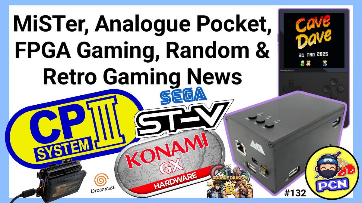 PixelCNinja's tweet photo. Weekly MiSTerFPGA, AnaloguePocket, FPGAgaming,  Random &amp; RetroGaming news video is out.

New video every Saturday 🎉
👇📼👇
https://t.co/Icjtl17N00

👾🍒🥷

#PocketFPGA #FPGA #FPGAming  #Emulation #GamingNews #News #SEGA #Sipeed #TangConsole https://t.co/lyDDSVDQ9C