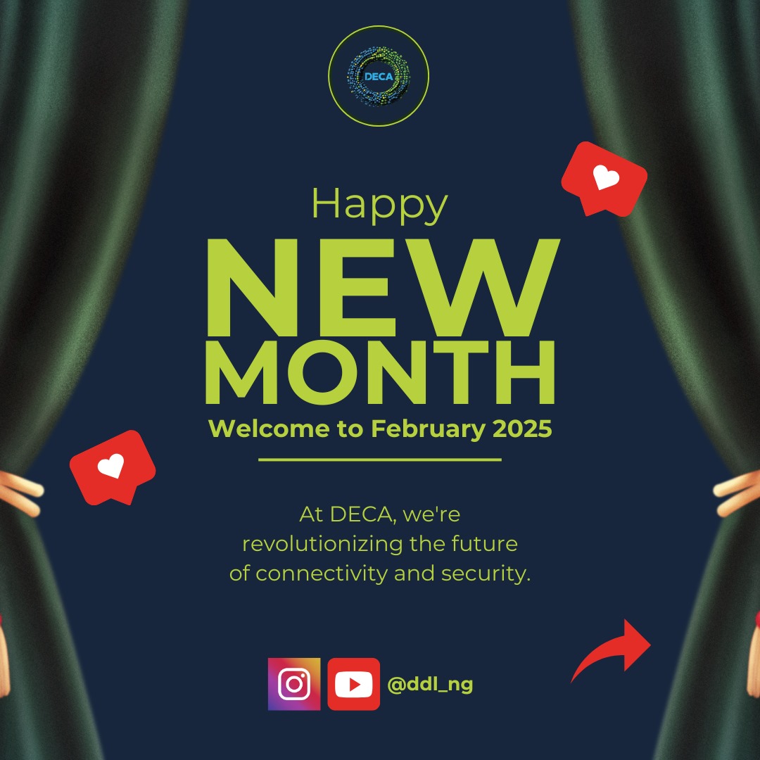 DecaData_ng's tweet photo. 🚀 Welcome to February 2025!
At DECA, we're not just disrupting tech—we're setting the pace! From AI security to Fiber-2-Home & Decentralized Data Centers, we're redefining business & connectivity. Stay tuned for game-changing solutions! 🔥
#DecaData #Innovation #TechRevolution https://t.co/ixL5vI8fxA