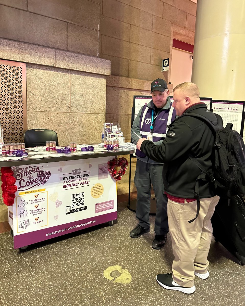 MBTA_CR's tweet photo. 🚨SWEEPSTAKES ALERT🚨

❤️Share the Love with the Commuter Rail:
What's your favorite station?🚉
What music do you jam to when riding?🎵
What's your favorite book you've read on the train?📖

🏆Enter at https://t.co/UPRUPNeQvT for a chance to win a FREE Commuter Rail Monthly Pass. https://t.co/42LJPE5LBd