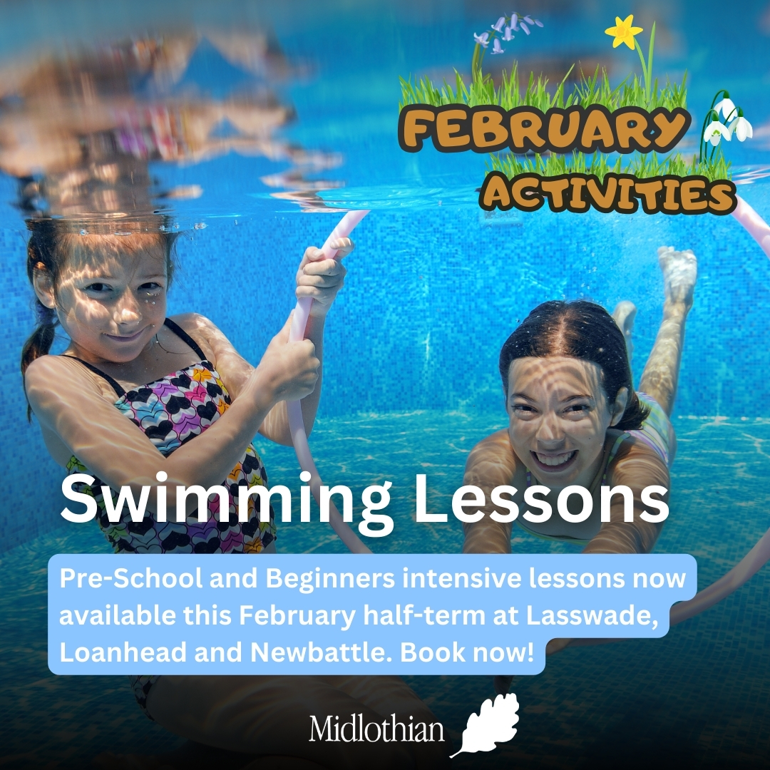 🏊‍♂️ Dive into fun this February Holiday! Intensive swimming lessons for pre-school and primary kids are available to book now! 

To book or to find more info about our February Activities, visit: midlothian.gov.uk/info/521/sport…