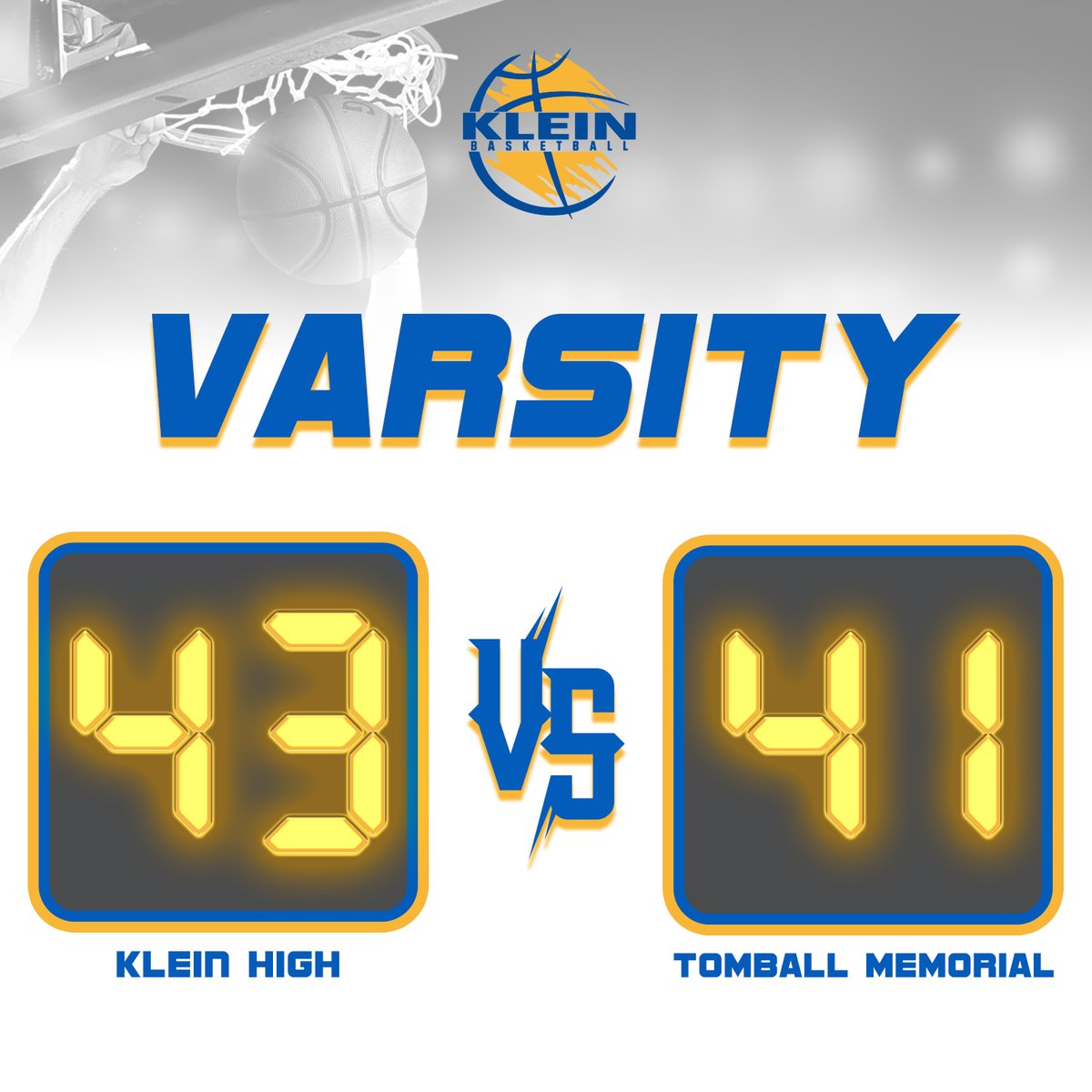 Great game Varsity! We fought our way to overtime and pulled off a nail-biting victory with a clutch steal and a basket to sealed the game 43-41!

#overtimewin #gameday #NeverGiveUp #victory #PlayoffReady #highschoolsports #Varistybasketball  #kleinhighschool #kleinisd