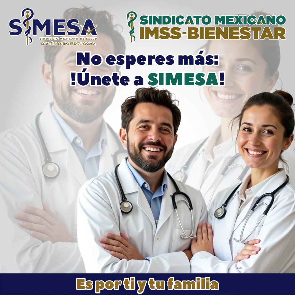 SIMESA_Oaxaca's tweet photo. No esperes más, únete a SIMESA! 
Juntos defendemos nuestros derechos y construimos un sistema de salud más justo. ¡Haz que tu voz cuente!

#SindicatoMexicanodeSalud #SIMESA #Oaxaca #SaludFuerzaYUnión https://t.co/ov1He3Oimq