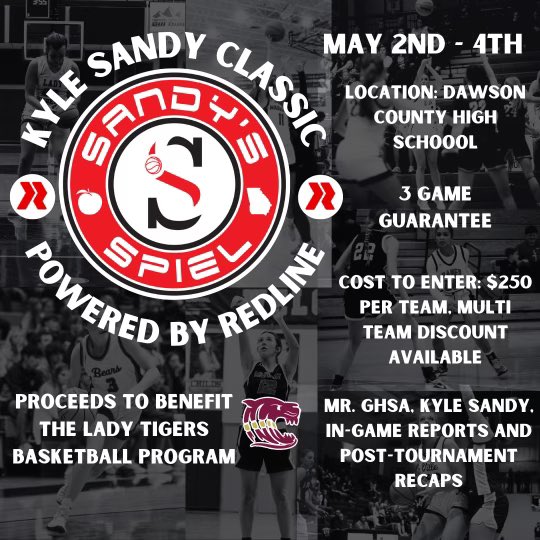 Sandy's Spiel (@sandysspiel) on Twitter photo π¨πTRAVEL TEAMSππ¨
<a href="/GirlsRedline/">Redline Girls Basketball GA</a> presents the Kyle Sandy Classic
π May 2-4
π<a href="/DawsonTigersWBB/">Lady Tigers</a>
Contact raysiuta@gmail.com for registration information π¨πTRAVEL TEAMSππ¨
<a href="/GirlsRedline/">Redline Girls Basketball GA</a> presents the Kyle Sandy Classic
π May 2-4
π<a href="/DawsonTigersWBB/">Lady Tigers</a>
Contact raysiuta@gmail.com for registration information