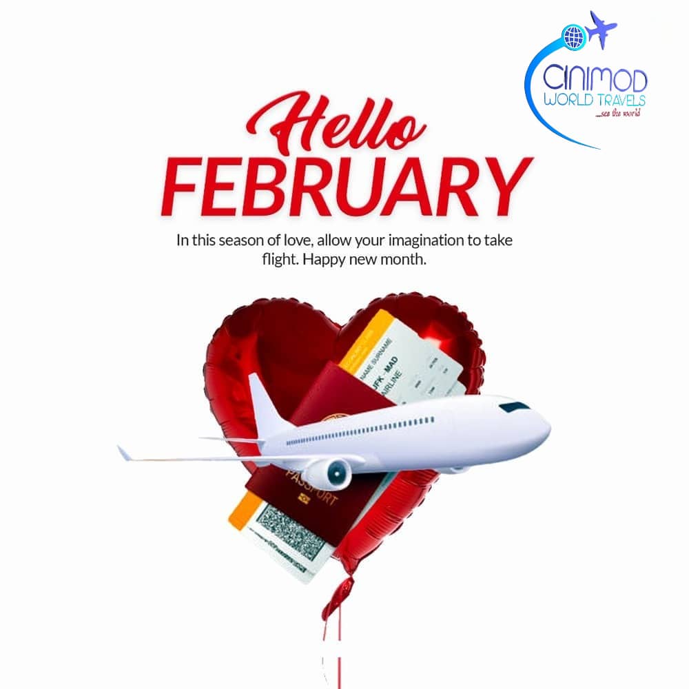 Cinimodworldtr1's tweet photo. Hello February. May this month be kind and prosperous to everyone as we make plans for our Valentine vacations. Cinimod World Travels is wishing you all a happy and fulfilling new month. https://t.co/8A9a2bVEAx