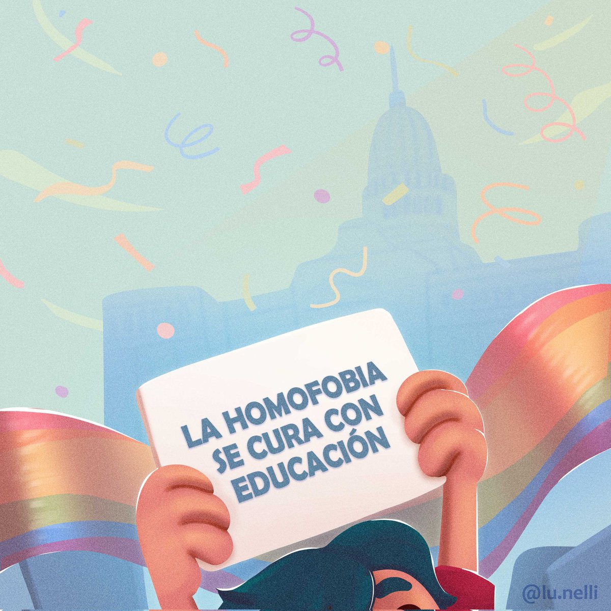 lu_nelliart's tweet photo. No permitamos que la desinformación y el odio nos dividan 🏳️‍🌈

#lgtb #marcha #orgullo #antifascista #antirracista https://t.co/BYZrwcLAAj