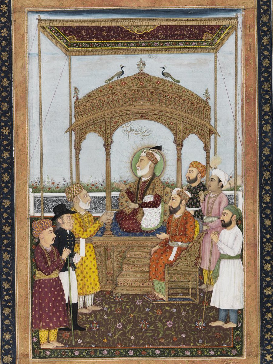 iqtibaas88's tweet photo. Basant celebrations in the Exalted Fort of Mughal Delhi :

Here are some Braja-Bhasha verses celebrating 'Basant' (Spring), composed by the Mughal ruler Shah Alam II.  Compiled in the work 'Nadirat-e Shahi', dated 1797.

Typical themes of singing,'singaar' &amp; 'gadwa' pots. https://t.co/vmFn3Eg4SN