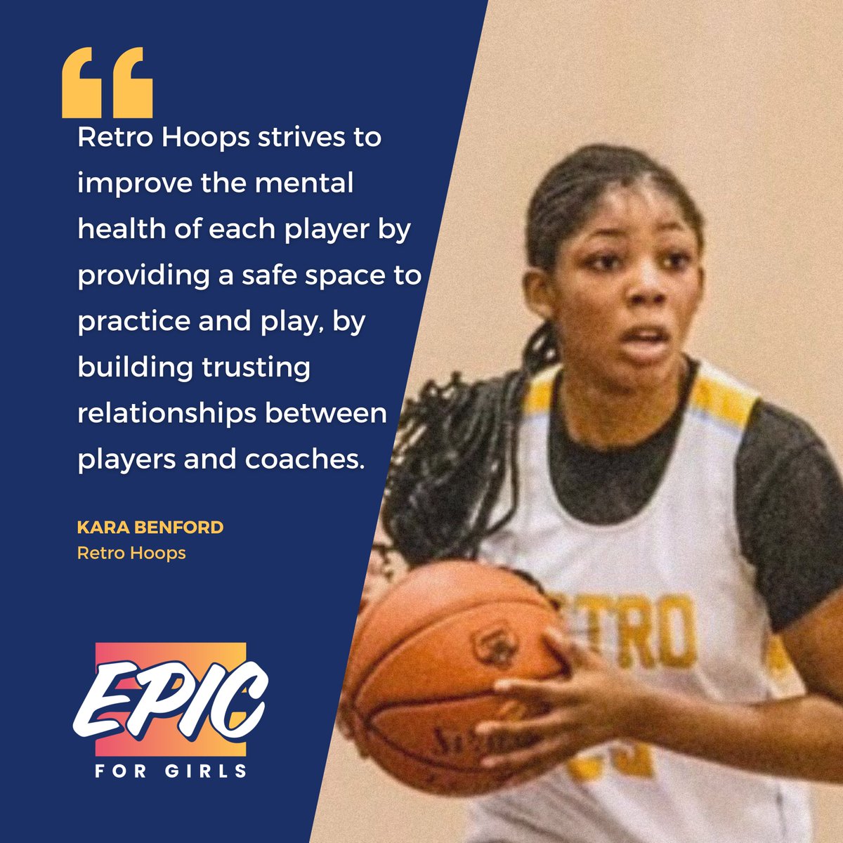 EPIC_4_Girls's tweet image. 🫣Let’s be honest, trying new can be scary and hard. That’s why it’s so important that we support organizations, like Retro Hoops, who are prioritizing making safe spaces for girls in 2025. We&apos;d love to hear your goals for 2025. Share them with us in the below! 👇 #GoalSetting