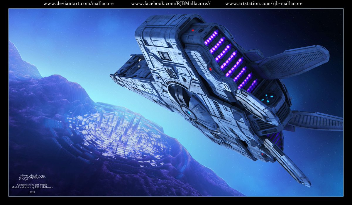 RJB_Mallacore's tweet image. A 3d model I made based on concept art by Jeff Zugale.
Enjoy.
#sciart #scifiart
