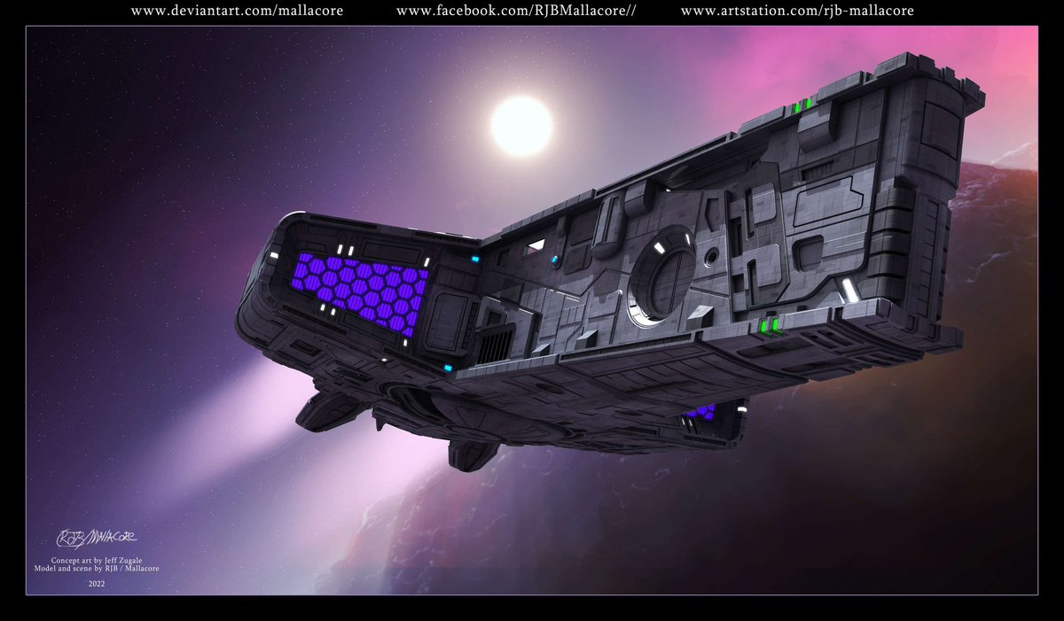 RJB_Mallacore's tweet image. A 3d model I made based on concept art by Jeff Zugale.
Enjoy.
#sciart #scifiart