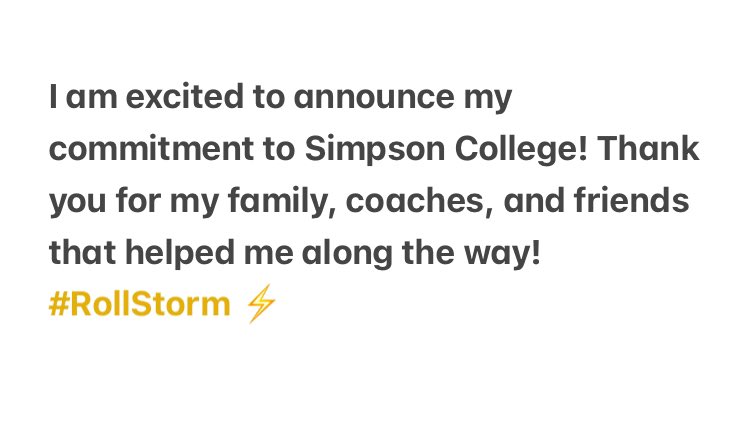 100% COMMITED!! Let’s work <a href="/scstormfootball/">Simpson Football ⚡️</a> #RollStorm