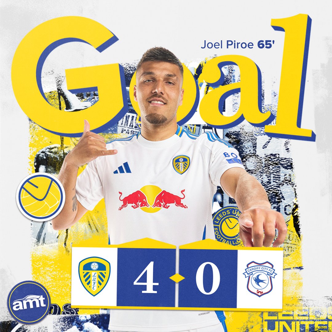 LUFCJapanWhites's tweet photo. ゴーーーーーーール!!!!!!!🤍💛💙
ピルーがPKを決めて4点目🤙
これで前線4人全員にゴールが生まれました!!!
65分
⚪リーズ 4-0 カーディフ🔵
#LUFC #LEECAR https://t.co/rnuaLDavfU