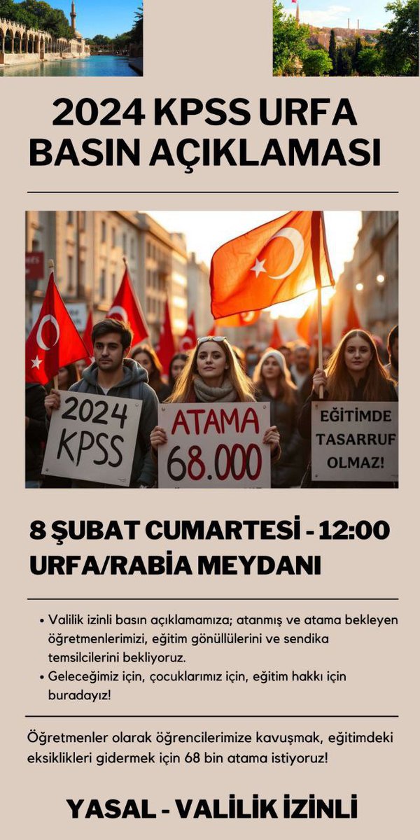 Nazifekrklu's tweet photo. 2024 KPSS atamasında hak ettiğimiz sayıları görmek istiyoruz.
#MEBe68Biniçin8ŞubatUrfa
@memetsimsek @Yusuf__Tekin @HMBakanligi @tcmeb @RTErdogan @tcbestepe https://t.co/YKUHTi1TTk