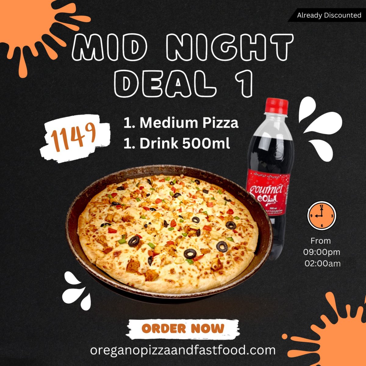 oreganopizzarwp's tweet photo. 🌙✨ Midnight Hunger Attack? We've Got the Perfect Fix! 🍕🍔🍝

When the cravings hit late at night, why settle for anything less than the best? 😍 Dive into our Midnight Deals from 9:00 PM to 2:00 AM
Order now at https://t.co/uh9oV3FZNW https://t.co/SAYkdKYJJl