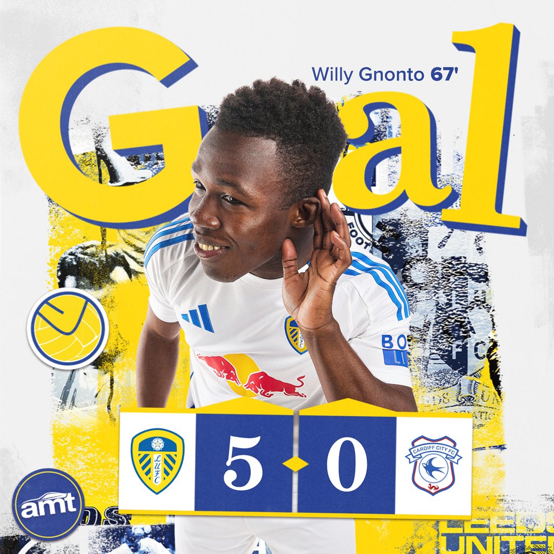 LUFCJapanWhites's tweet photo. ゴーーーーーーール!!!!!!!🤍💛💙
投入直後のニョントにも得点が…!
右サイドを駆け抜け、左足で見事にミドルシュートを流し込みました!!!
67分
⚪リーズ 5-0 カーディフ🔵
#LUFC #LEECAR https://t.co/hpTCG3QwTe