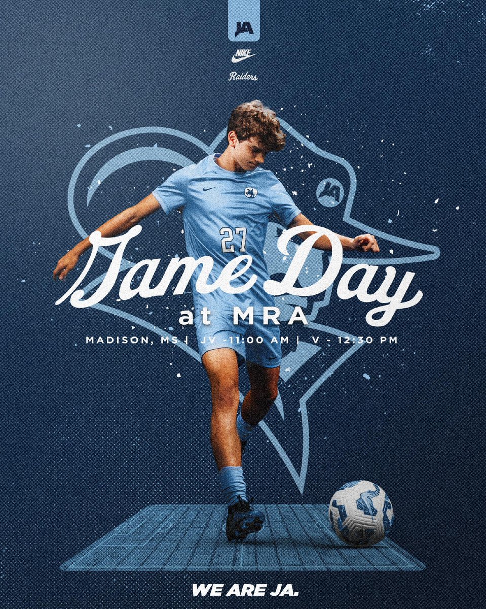 Raider Soccer is in Madison today to take on MRA in another conference matchup. All of the action will be featured on The Raider Network.

JV - 11:00am
Varsity - 12:30pm

#WeAreJA