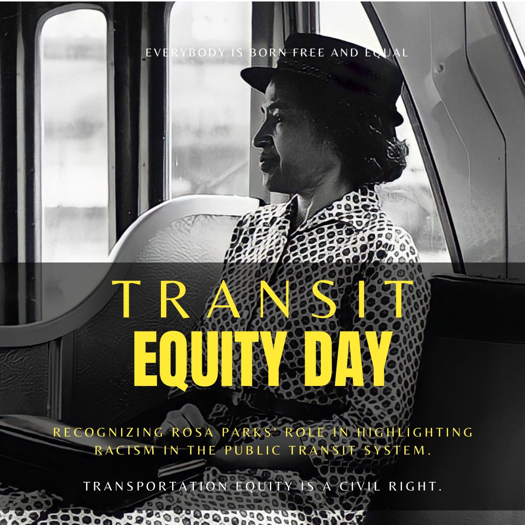 RideOnMCT's tweet photo. What historic event did Rosa Parks' refusal to give up her seat spark?

a.) The Freedom Rides
b.) The Civil Rights Act of 1964 
c.) The Montgomery Bus Boycott
d.) The March of Washington

#TransitEquityDay #RideOn #MCDOTNow https://t.co/IannBhtM9X