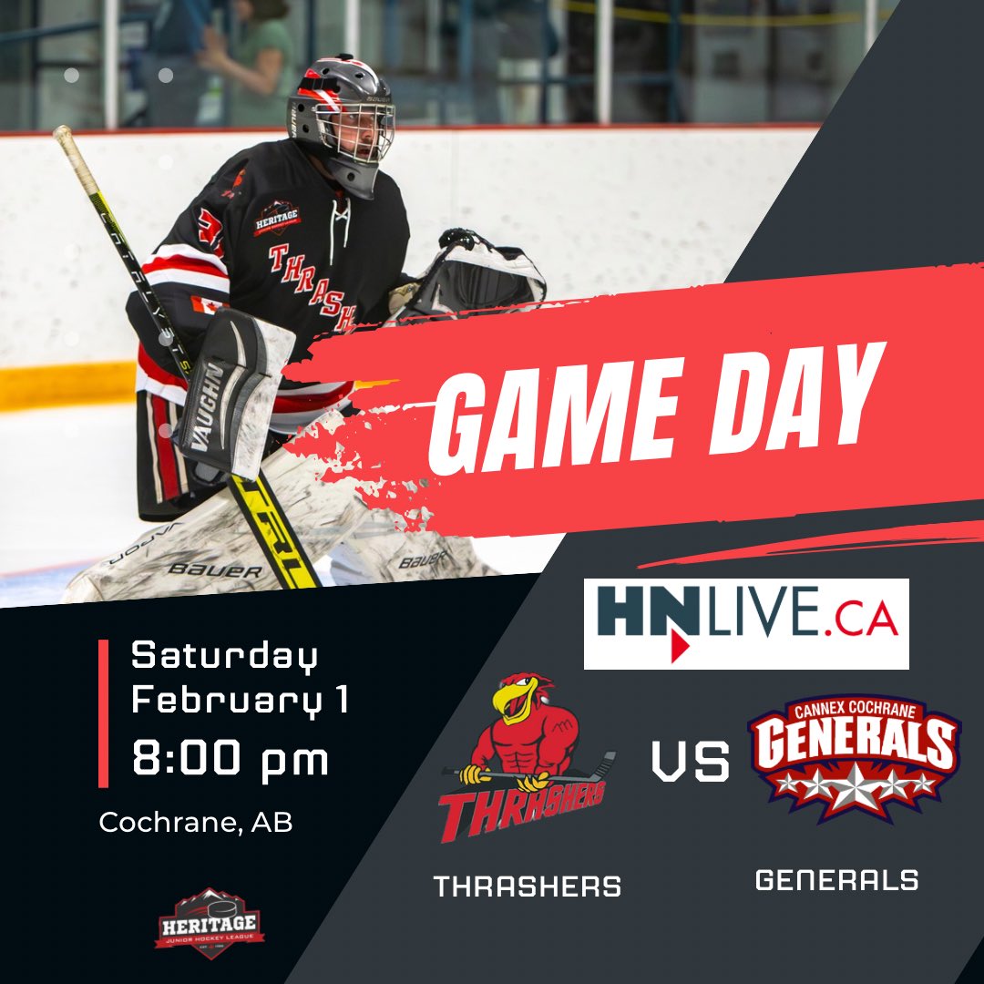 🚨GAME DAY🚨 It’s the final regular season road game, and you know what that means—start the bus, because we’re rolling into Cochrane for an 8:00 PM showdown with the <a href="/CGenerals/">Cannex Cochrane Generals</a> ! Can’t make the trip? No worries—catch all the action live on <a href="/HNLiveCA/">HNLive</a> .