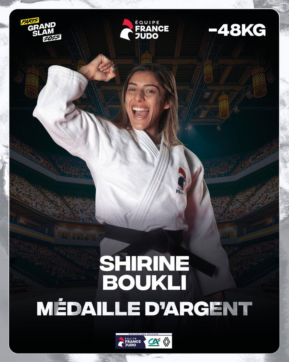 BOUKLI EN ARGENT 💪

Après une superbe journée, notre médaillée des Jeux de Paris s’incline en finale face à la Japonaise Mitsuki Kondo et remporte l'argent. 🥈

Bravo Shishou ! 👏

#JudoParis #ParisGrandSlam2025 #FierdEtreJudoka