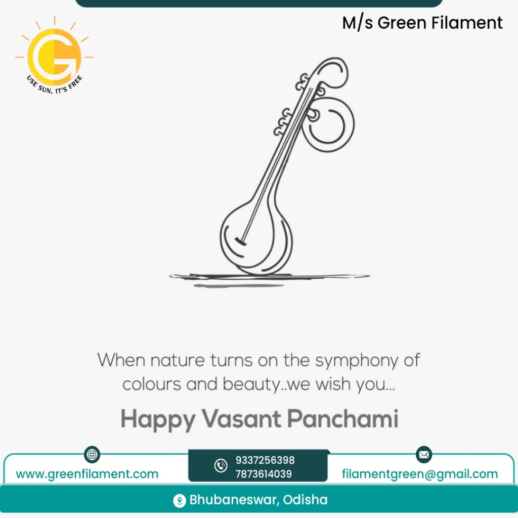 FilamentGreen's tweet photo. At Green Filament, we harness solar energy to create a greener, brighter future for all. Let’s pledge to make sustainability a way of life! 🌍💡

Wishing you a prosperous and eco-friendly Vasant Panchami! 🌿🎶

#VasantPanchami #GreenFilament #SolarEnergy #GoGreen #RenewableEnergy https://t.co/FgAN2zA2rF