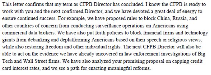 Swiftstories's tweet photo. In stepping down from @CFPB , @chopracfpb in letter to @realDonaldTrump emphasizes #dataprotection in preventing China, Russia, etc from using #databroker information #PII to surveill Americans. #dataprotectionisnationalsecurity https://t.co/YYtPHb4DKh