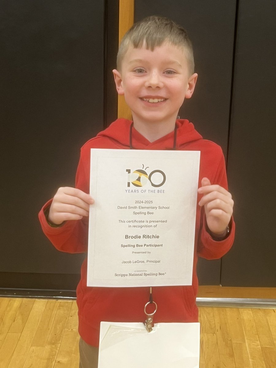 Congratulations to our Smith Elementary building spelling bee finalists, as well as 3rd grader, Brodie Ritchie, as our Smith elementary building spelling bee champion!