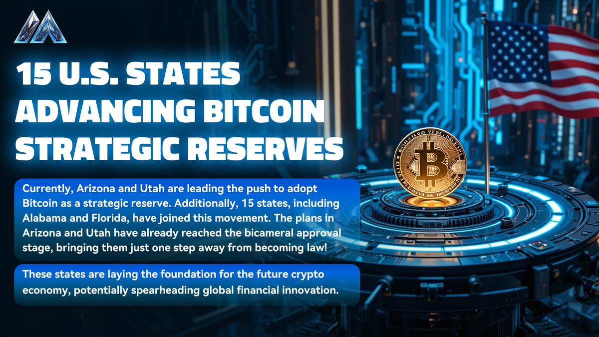 AMEngine_'s tweet photo. 🚨 15 U.S. States Pushing for Bitcoin as a Strategic Reserve ! https://t.co/xXul46KaXB