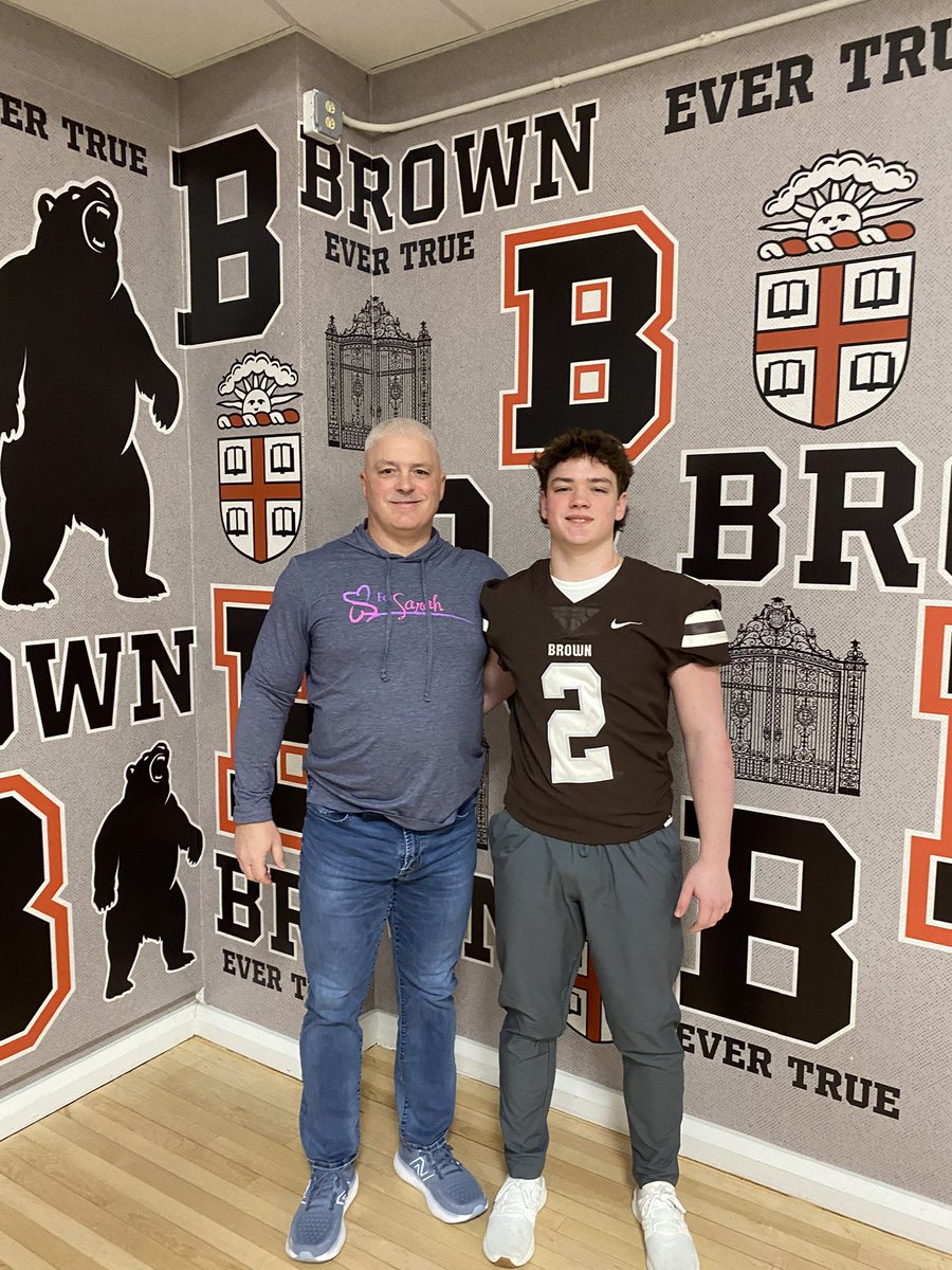 Had a great time at the <a href="/BrownU_Football/">Brown Bears Football</a> junior day. Thank you to <a href="/CoachEMorrissey/">Eddy Morrissey</a> <a href="/BrownHCPerry/">James Perry '00</a> for the opportunity.
<a href="/FeehanFootball/">Feehan_Football</a>