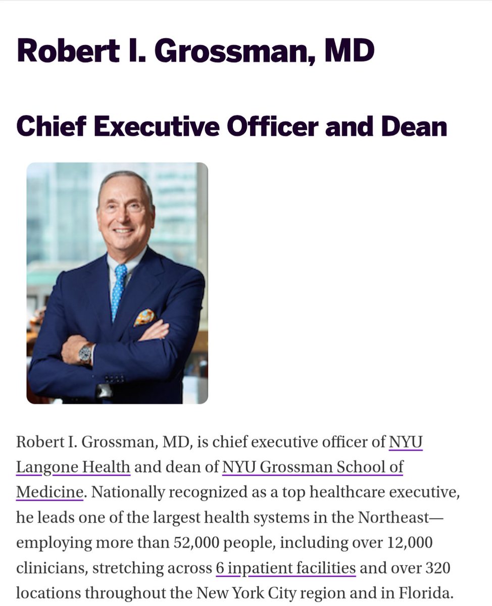 ltothewang's tweet photo. This is the CEO of NYU Langone. You can reach him at robert.grossman@nyulangone.org or 212-263-3269. https://t.co/Leocf0EpoF