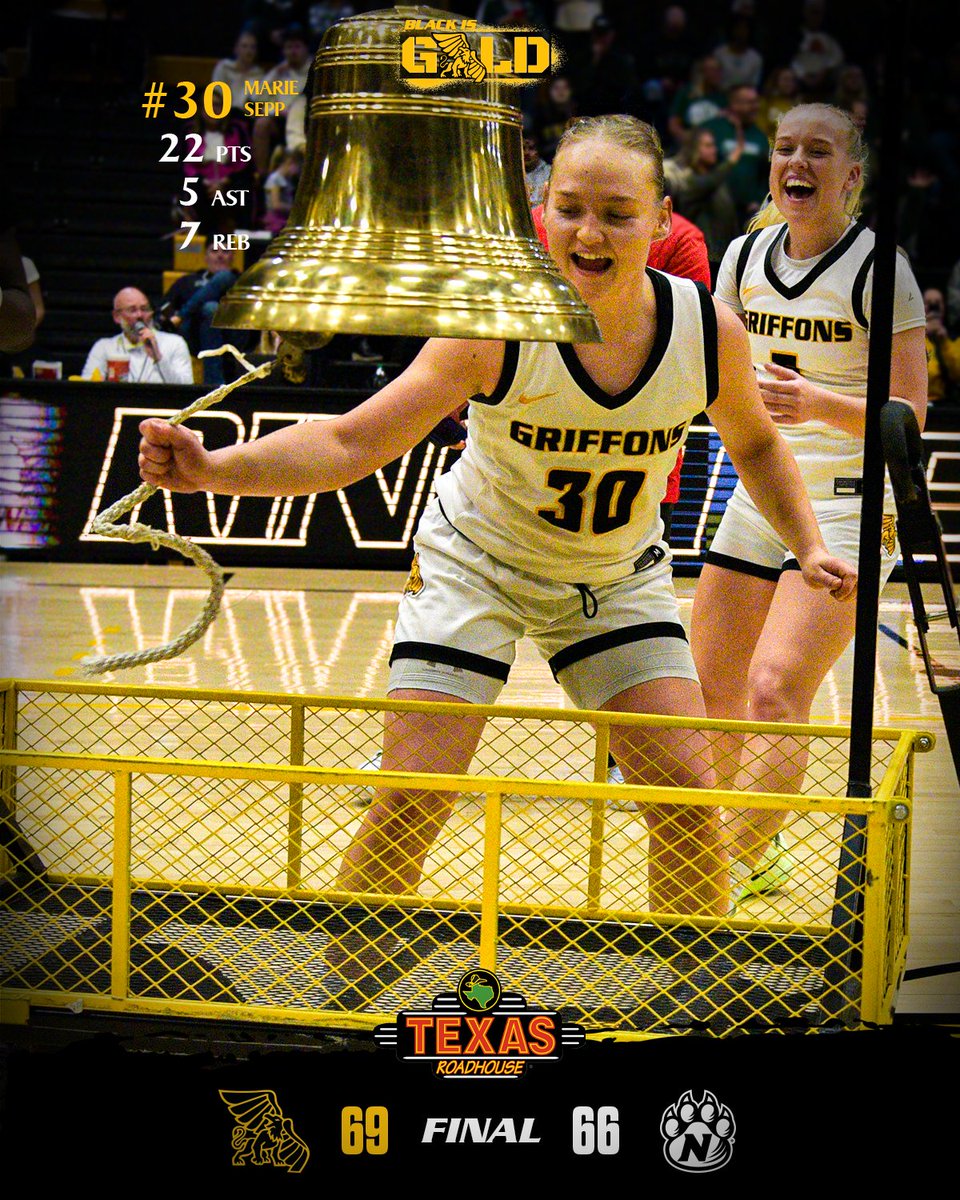 𝗥𝗶𝘃𝗮𝗹𝗿𝘆 𝗗𝘂𝗯!

Won a thriller at home ✅
Rang the bell ✅
Got a regular season sweep of the Bearcats 🧹 ✅

#BlackIsGold🔔 | #EliteMindset🦅🦁