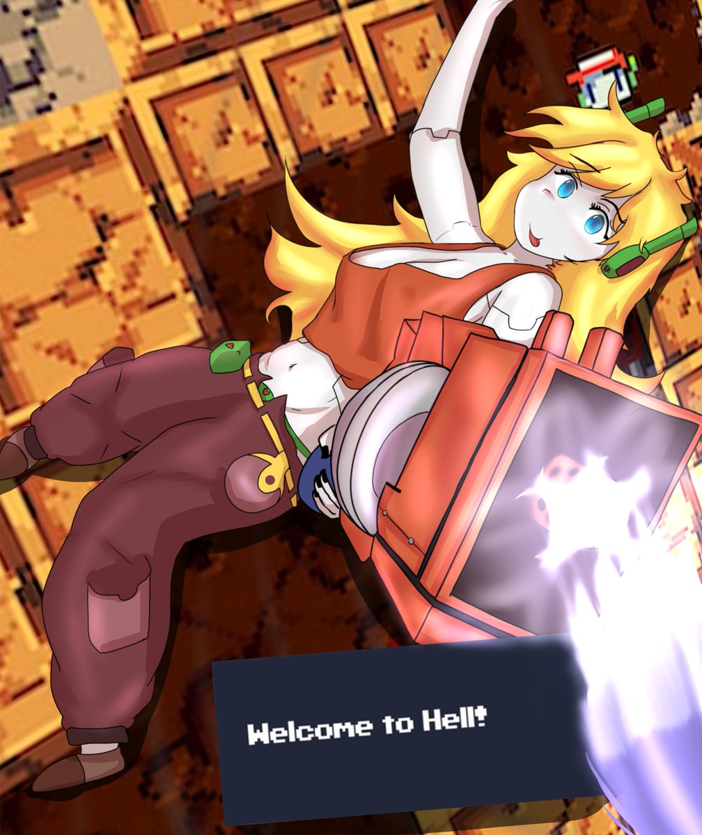 ArcadeAlpaca's tweet photo. Welcome to Hell!
But with the help of Curly we'll make it through! 
#CaveStory #DoukutsuMonogatari #洞窟物語
#CurlyBrace #カーリーブレイス https://t.co/iBv39nRTAe
