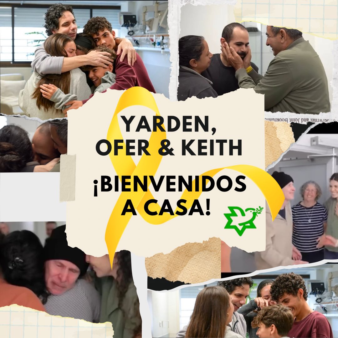 Hoy 3 nuevos rehenes regresaron a casa, la esperanza de que regresen todos aun sigue intacta. 🤍